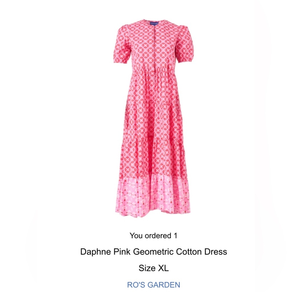 Daphne Pink Geometric Cotton Dress
